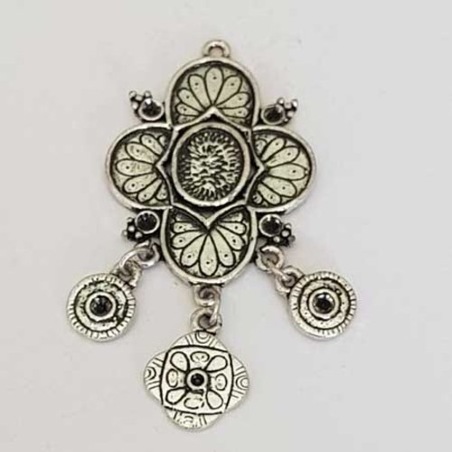 Lot n°062 1 pendentif plat 54 mm argent intercalaire entre deux
