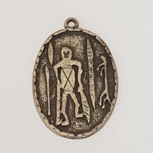 Lot n°063 1 pendentif ovale 46 mm argent intercalaire entre deux