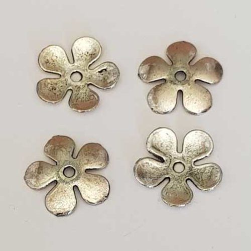 Lot n°080 2 pendentifs fleurs 21 mm argent