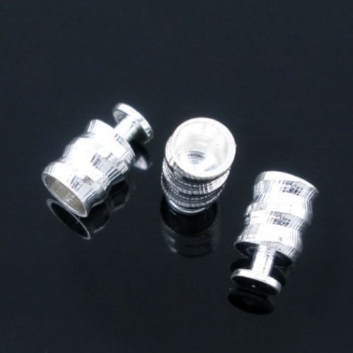 Embout seul x 2 pièces à coller argent pour chaine maille serpent européen