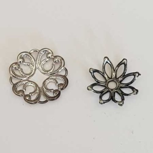 Lot n°086 2 pendentifs coupelles 20 mm argent estampe filigrane