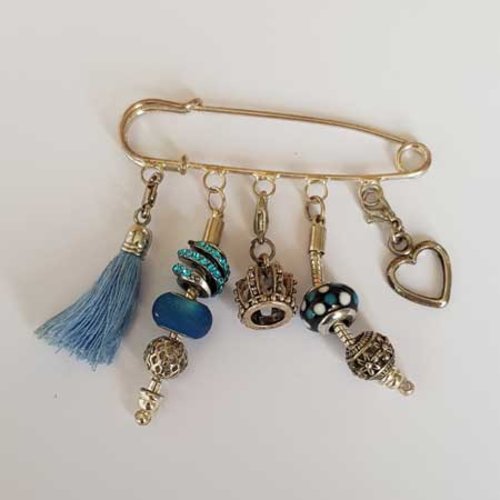 Broche n°04 70 mm 2 tiges 5 perles