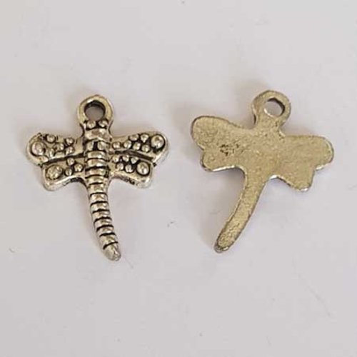 Lot n°098 1 pendentif breloque libellule argent 18 mm