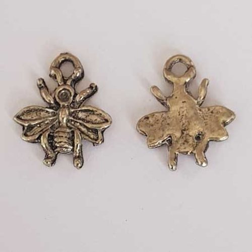 Lot n°103 2 pendentifs breloques abeilles argent 16 mm