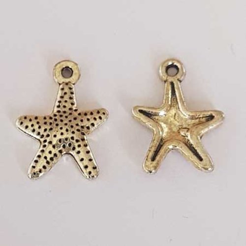 Lot n°106 1 pendentif breloque etoile de mer argent 15 mm