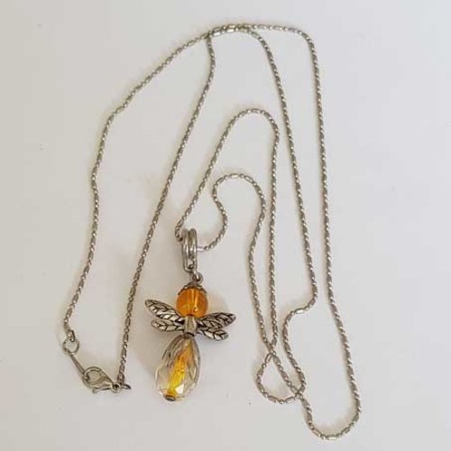 Lot n°117 collier chaine 76 cm argent - fée