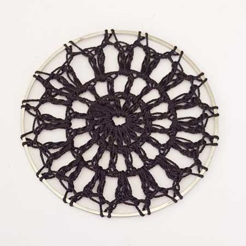 Lot n°128 breloque attrape rêve 60 mm noir argent intercalaire