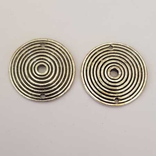 Lot n°136 2  breloques rondes 25 mm argent intercalaire