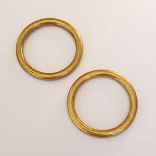 Lot n°146 1 breloque ronde anneau 45 mm doré vieilli bronze