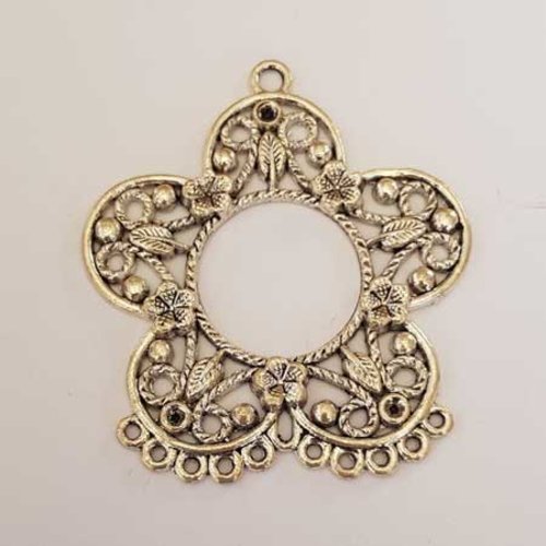 Lot n°148 1 breloque pendentif fleur 66 mm argent
