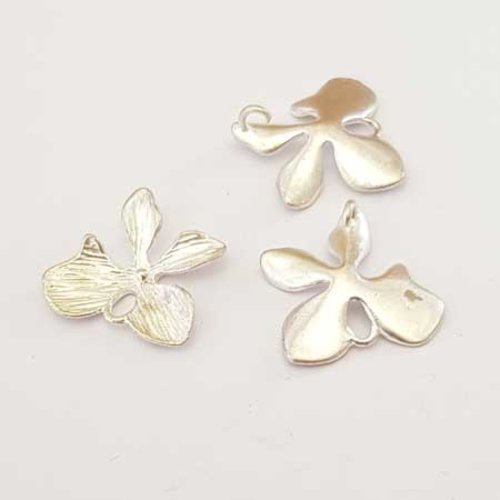 Lot n°156 1 breloque pendentif fleur noeud15 mm argent intercalaire connecteur