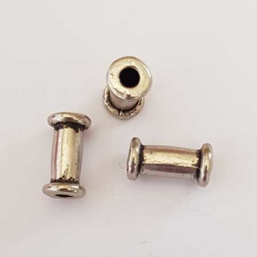 Lot n°164 1 breloque perle tube 12 mm argent intercalaire