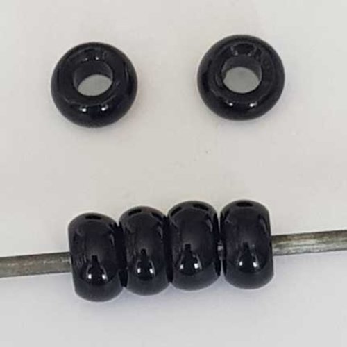 Perle n°1129-01 compatible européen style pandora noir pour maille serpent