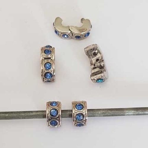Stopper n°47 bleu ciel fermoir clip maille serpent européen
