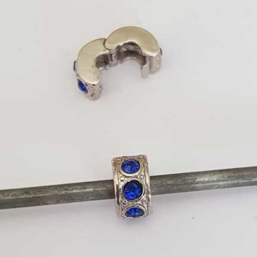 Stopper n°47 bleu marine fermoir clip maille serpent européen