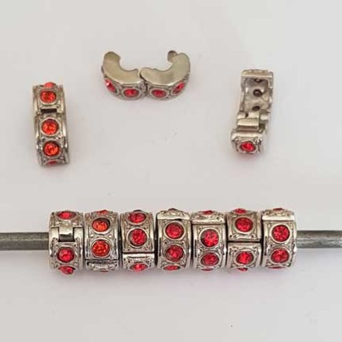 Stopper n°47 rouge fermoir clip maille serpent européen