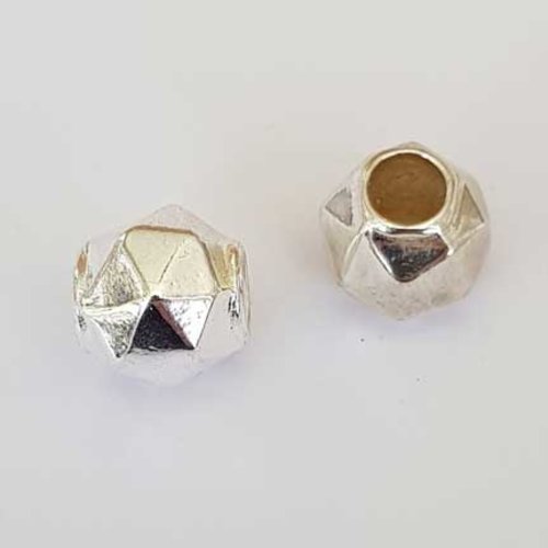 Perle n°0866 plaqué argent perle européen pour maille serpent