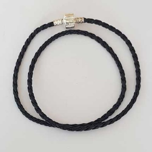 Collier tressé 48cm n°08 noir