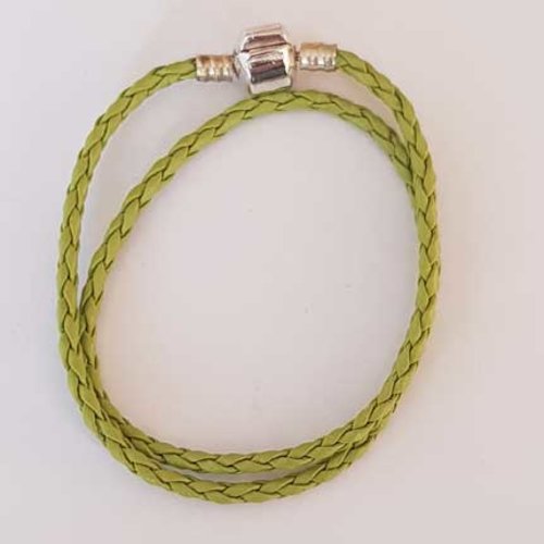 Bracelet double tressé 36 cm n°09 vert