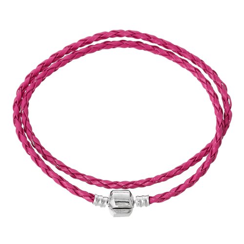 Collier tressé 40cm n°10 fuchsia