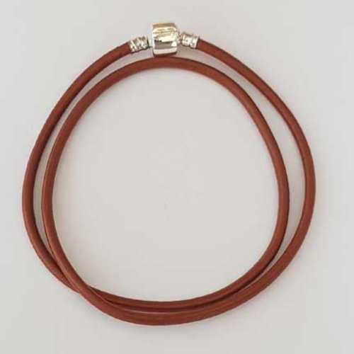Collier cuir lisse 58 cm n°01 brown