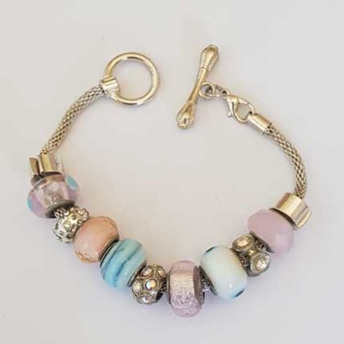 Bracelet n°01 toggle serpent européen 20 cm fermoir toggle