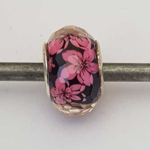 Perle n°1137 compatible style pandora grand trou pour maille serpent perle facette