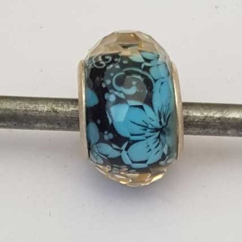 Perle n°1138 compatible style pandora grand trou pour maille serpent perle facette
