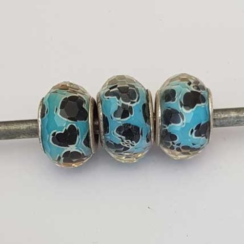 Perle n°1139 compatible style pandora grand trou pour maille serpent perle facette