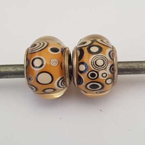 Perle n°1145 compatible style pandora grand trou pour maille serpent
