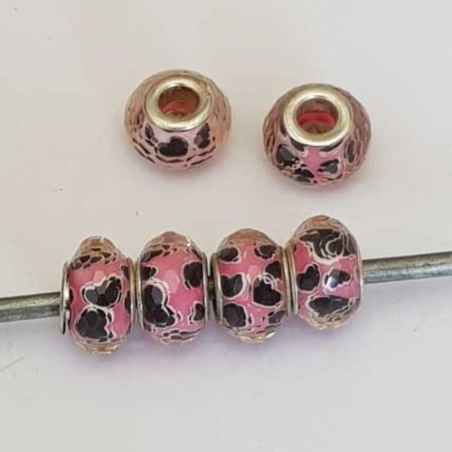 Perle n°1147 compatible style pandora grand trou pour maille serpent perle facette
