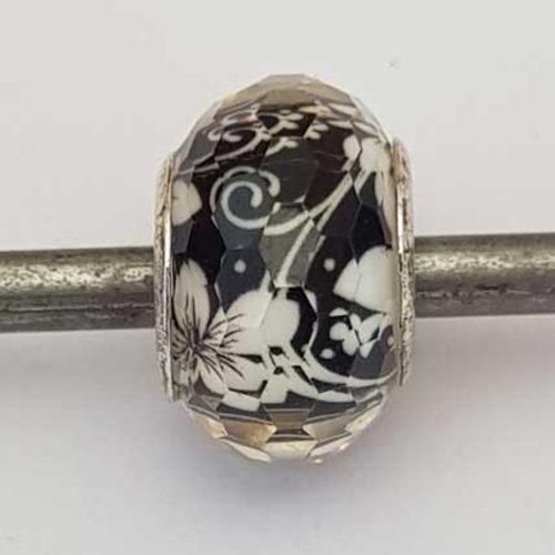 Perle n°1148 compatible style pandora grand trou pour maille serpent perle facette