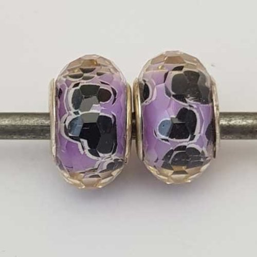 Perle n°1149 compatible style pandora grand trou pour maille serpent perle facette