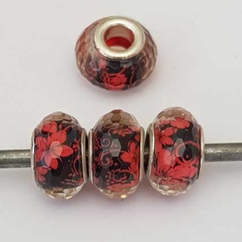Perle n°1150 compatible style pandora grand trou pour maille serpent perle facette