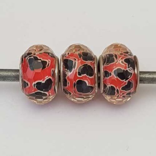 Perle n°1153 compatible style pandora grand trou pour maille serpent perle facette