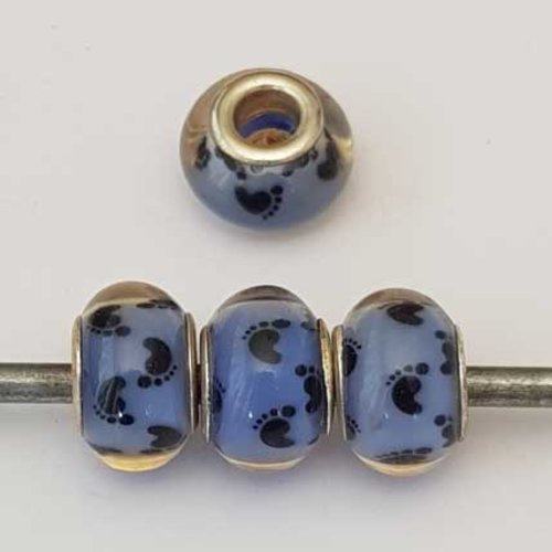 Perle n°1158 compatible style pandora grand trou pour maille serpent