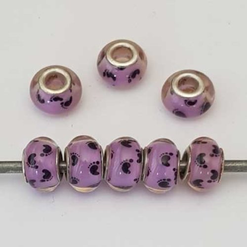 Perle n°1160 compatible style pandora grand trou pour maille serpent