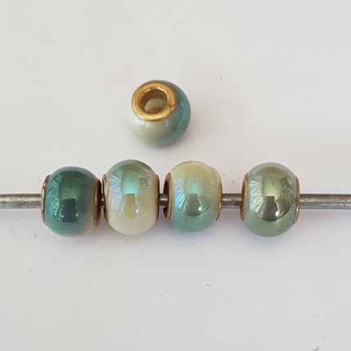 Perle n°1161 lot 5 perles compatible style pandora grand trou pour maille serpent