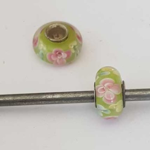 Perle n°1166 compatible style pandora grand trou pour maille serpent
