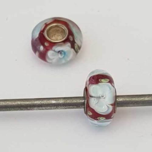 Perle n°1168 compatible style pandora grand trou pour maille serpent