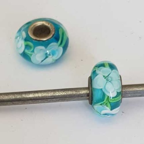 Perle n°1171 compatible style pandora grand trou pour maille serpent