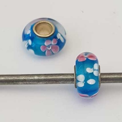 Perle n°1174 compatible style pandora grand trou pour maille serpent