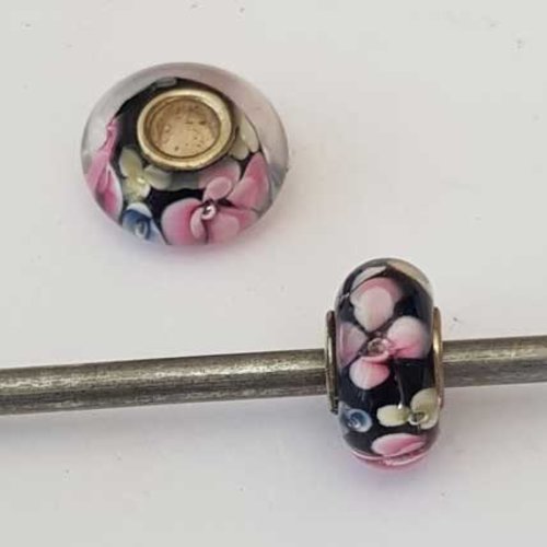 Perle n°1178 compatible style pandora grand trou pour maille serpent