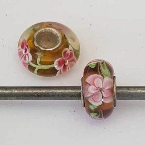 Perle n°1179 compatible style pandora grand trou pour maille serpent