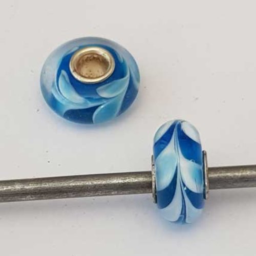 Perle n°1180 compatible style pandora grand trou pour maille serpent