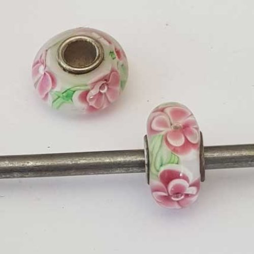 Perle n°1183 compatible style pandora grand trou pour maille serpent