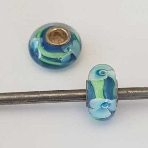 Perle n°1184 compatible style pandora grand trou pour maille serpent