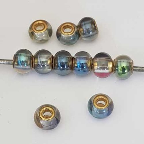 Perle n°1186 compatible style pandora grand trou pour maille serpent