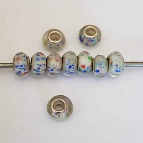 Perle n°1188 compatible style pandora grand trou pour maille serpent