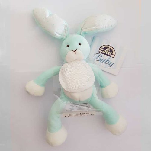 Doudou à broder lapin bleu grand modèle dmc